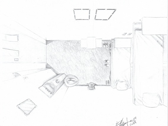Sketch of detention center cell
