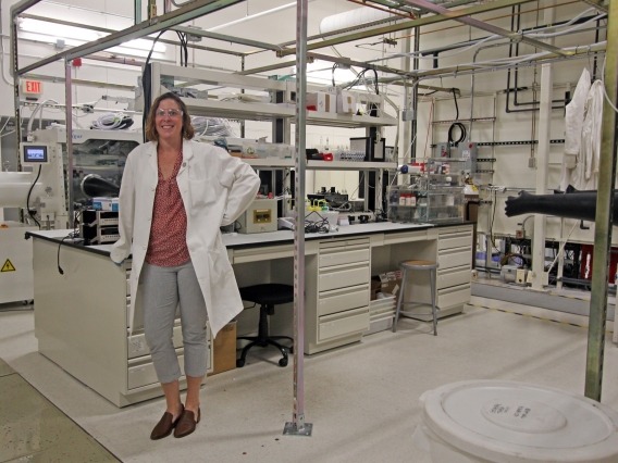 woman standing in lab
